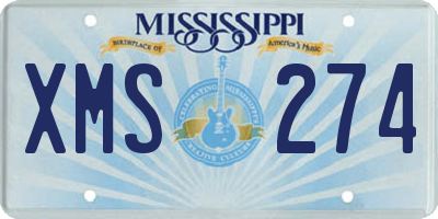 MS license plate XMS274
