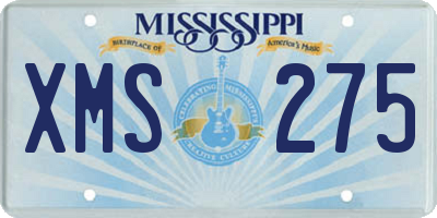 MS license plate XMS275