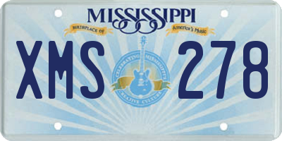 MS license plate XMS278