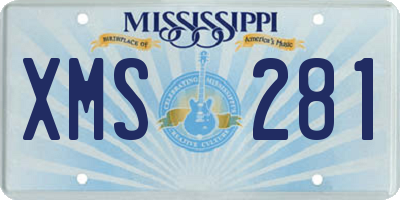 MS license plate XMS281