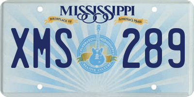 MS license plate XMS289