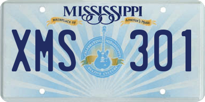 MS license plate XMS301