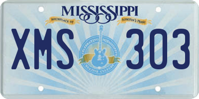 MS license plate XMS303