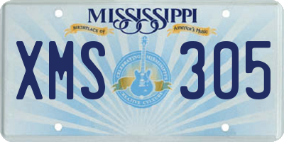 MS license plate XMS305