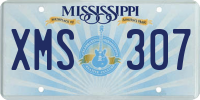 MS license plate XMS307