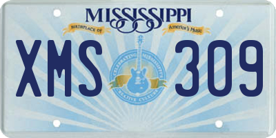 MS license plate XMS309