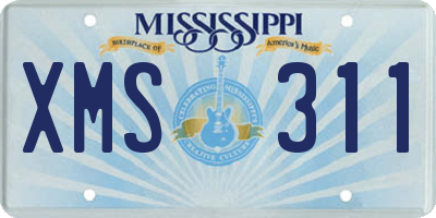MS license plate XMS311
