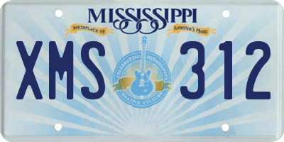 MS license plate XMS312