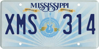 MS license plate XMS314