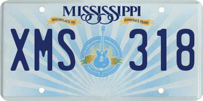 MS license plate XMS318