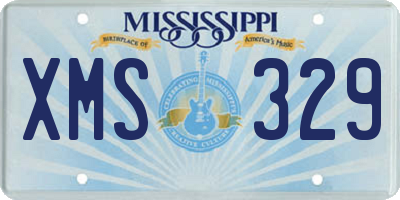 MS license plate XMS329
