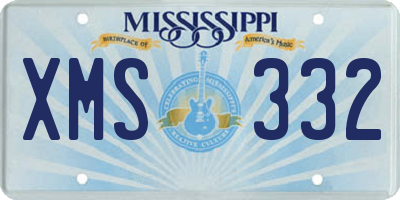 MS license plate XMS332