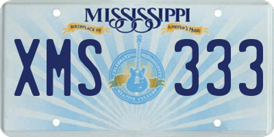 MS license plate XMS333