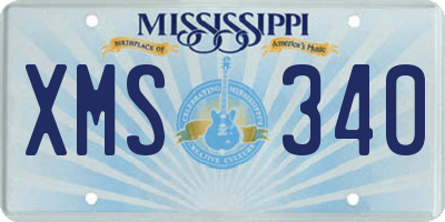 MS license plate XMS340