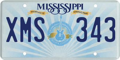 MS license plate XMS343
