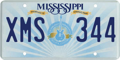 MS license plate XMS344