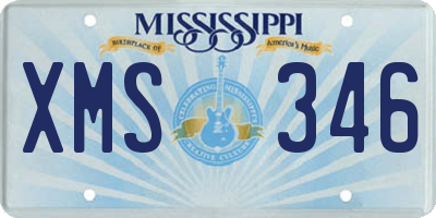 MS license plate XMS346