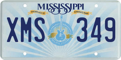 MS license plate XMS349