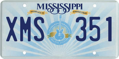 MS license plate XMS351