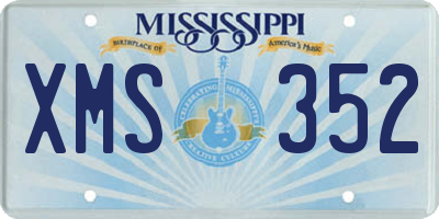 MS license plate XMS352