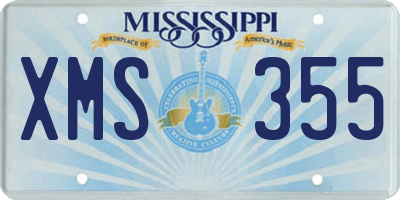 MS license plate XMS355