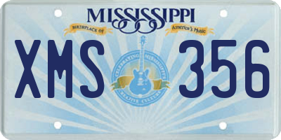 MS license plate XMS356