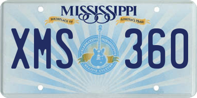 MS license plate XMS360