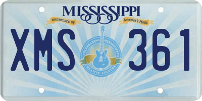 MS license plate XMS361