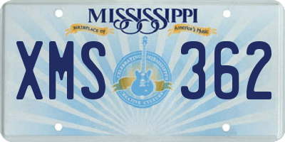 MS license plate XMS362