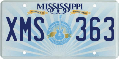 MS license plate XMS363