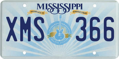MS license plate XMS366