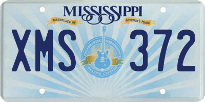 MS license plate XMS372