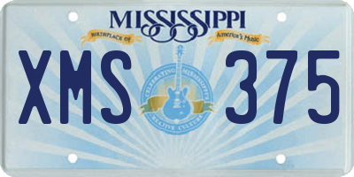 MS license plate XMS375