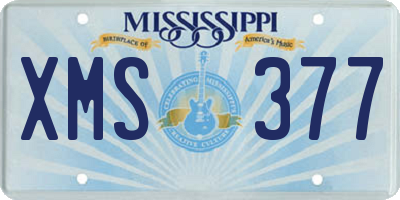 MS license plate XMS377