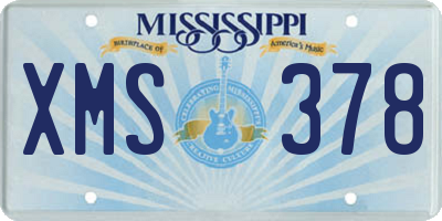 MS license plate XMS378