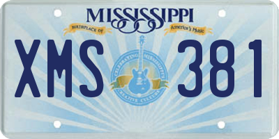MS license plate XMS381