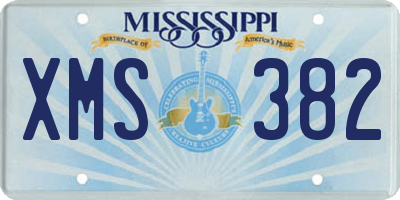 MS license plate XMS382