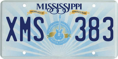 MS license plate XMS383