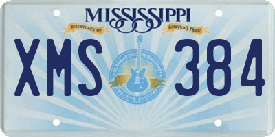 MS license plate XMS384