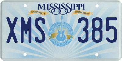 MS license plate XMS385