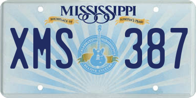 MS license plate XMS387