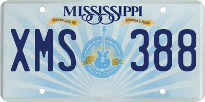 MS license plate XMS388