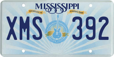 MS license plate XMS392