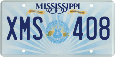 MS license plate XMS408