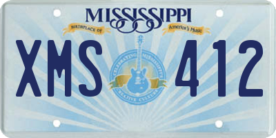 MS license plate XMS412