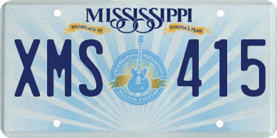 MS license plate XMS415