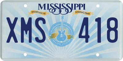 MS license plate XMS418