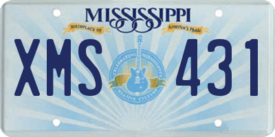 MS license plate XMS431