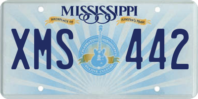 MS license plate XMS442