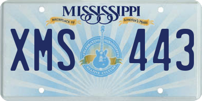 MS license plate XMS443